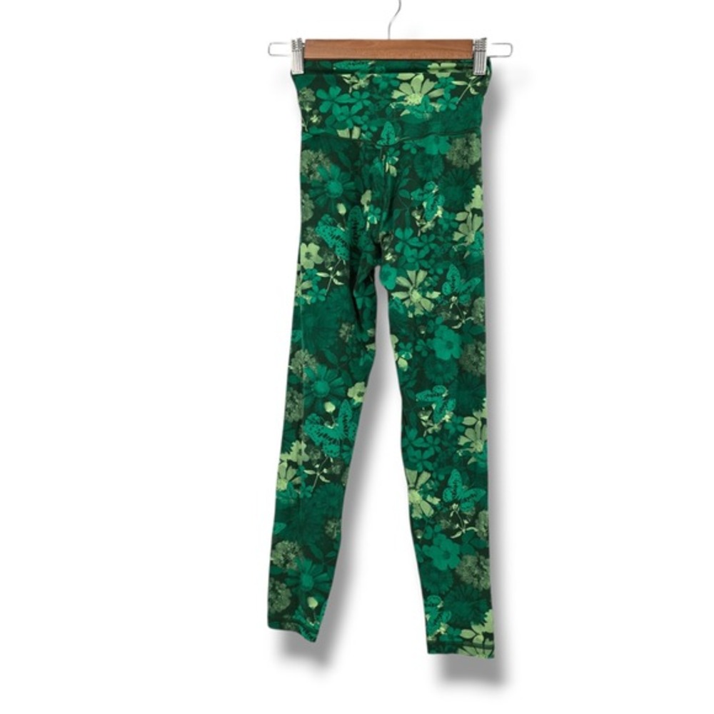 OFFLINE‎ by Aerie Real Me Xtra 7/8 Leggings Green Butterfly Floral Crossover XS